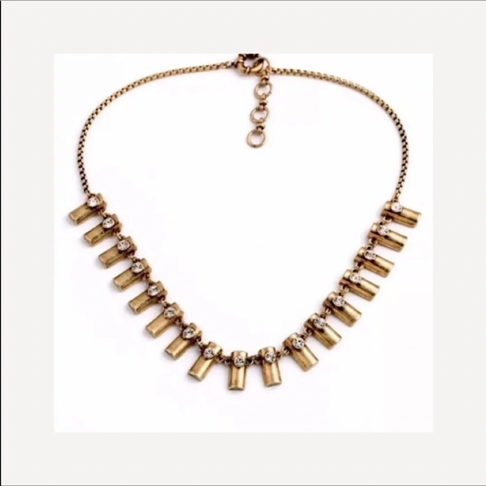 SIMPLE BRASS CRYSTAL NECKLACE#422
